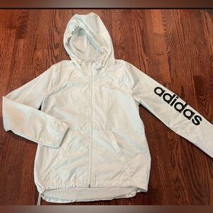 Adidas White Windbreaker Jacket